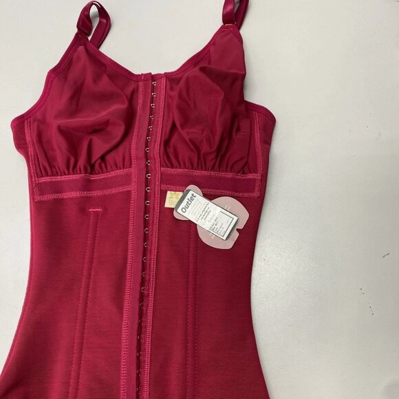 Tributo Women's Velvet Corset Top Red Size S 4017 Thin Strap Vest with Bra - Picture 14 of 15